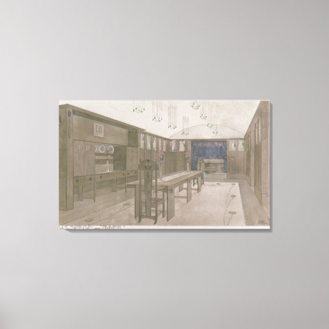 Design for a Dining Room, 1901 (colour litho) Canvas Print (Front)