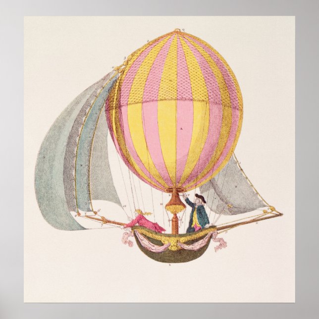 Design for a dirigible, French, c.1785 Poster (Front)
