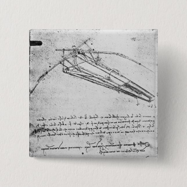 Design for a flying machine 15 cm square badge (Front)