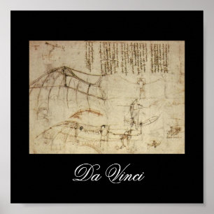 Design for a Flying Machine by Leonardo Da Vinci Poster