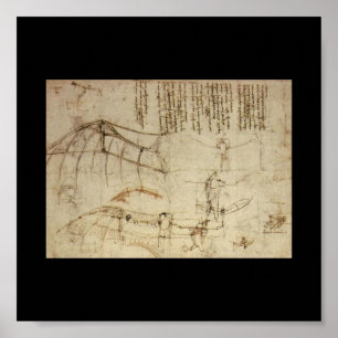 Design for a Flying Machine by Leonardo Da Vinci Poster