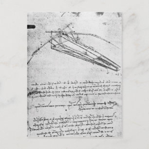 Design for a flying machine postcard