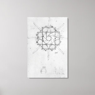 Design for a folding Capstan handle, Fol. 376v-c Canvas Print