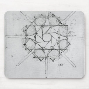 Design for a folding Capstan handle, Fol. 376v-c Mouse Mat