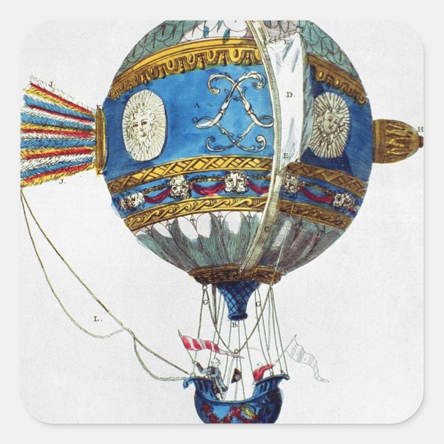 Design for a hot-air balloon with a diameter of 12 square sticker (Front)