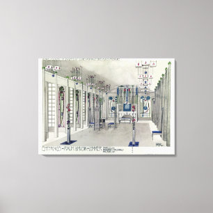 Design for a Music Room with panels by Margaret Ma Canvas Print