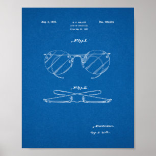 Design For A Pair Of Spectacles Patent - Blueprint Poster