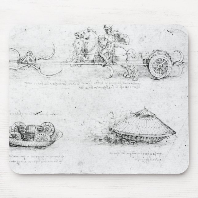 Design for a scythed chariot and armoured car mouse mat (Front)