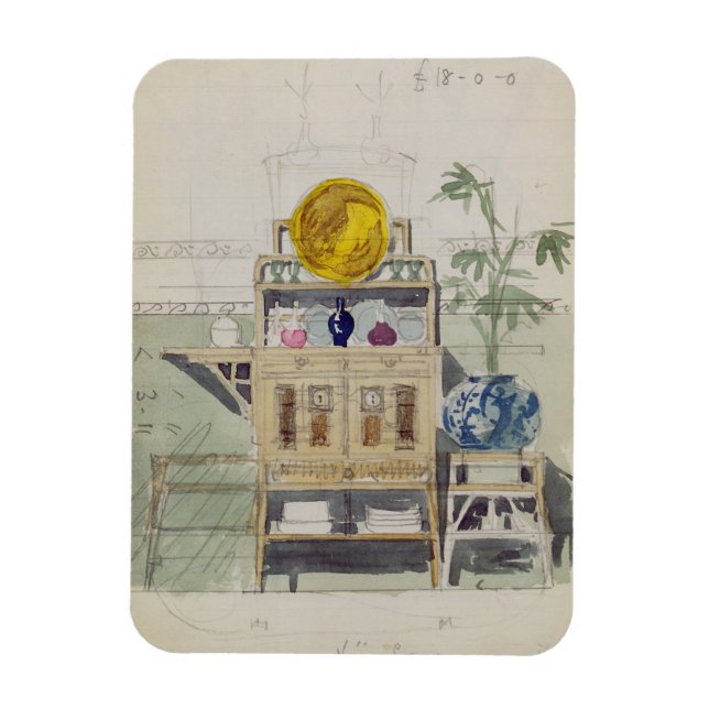 Design for a Sideboard, c.1860s-70s (w/c & pencil Magnet (Vertical)
