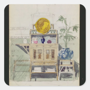 Design for a Sideboard, c.1860s-70s (w/c & pencil Square Sticker