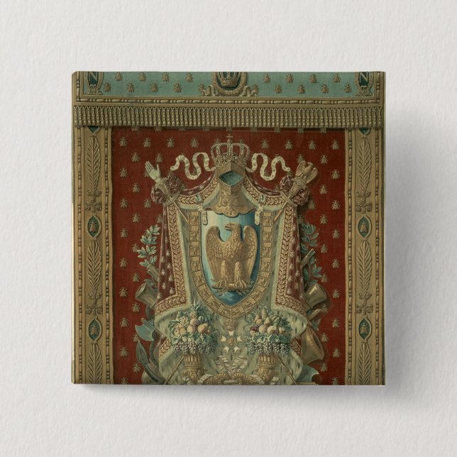 Design for a tapestry in Bonaparte's study 15 Cm Square Badge (Front)