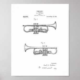 Design For A Trumpet Patent Poster