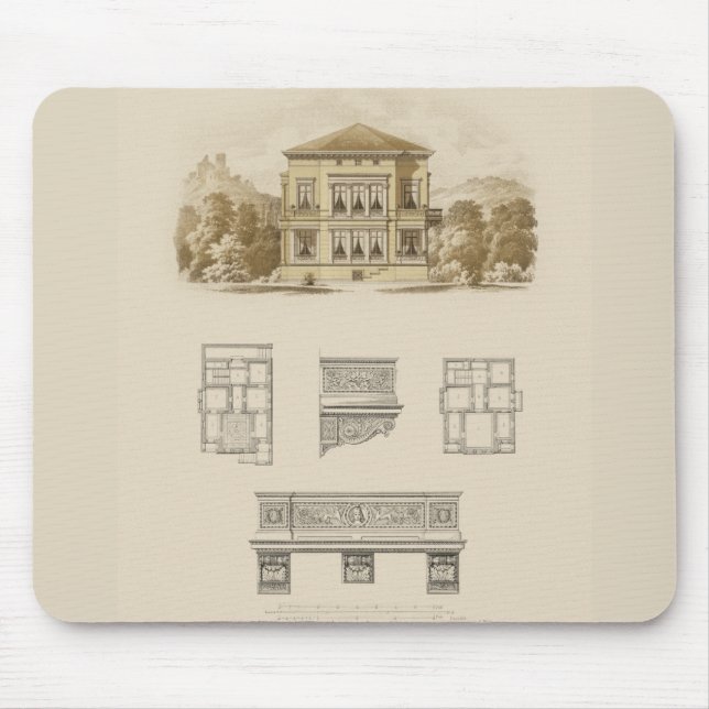 Design for an Estate with Interior Plans Mouse Mat (Front)