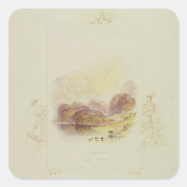 Design for an illustration for Walter Scott's 'Lad Square Sticker (Front)