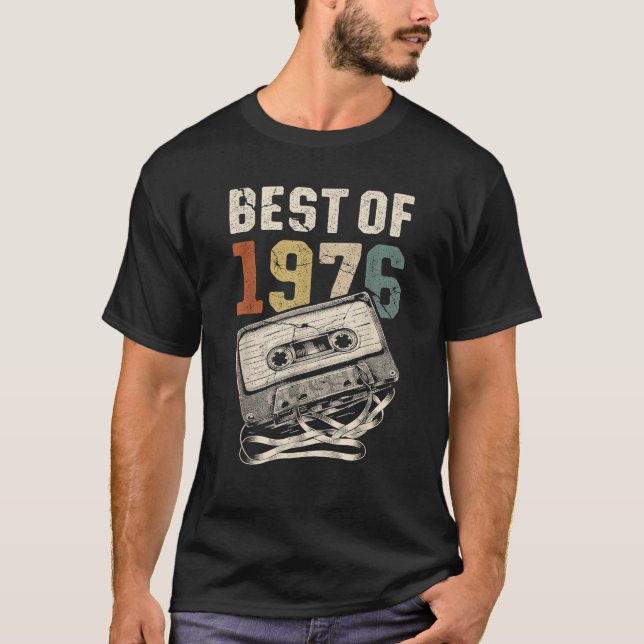 Design For Born in 1976 1976 Gift Birthday 50 T-Shirt (Front)
