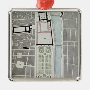 Design for joining the Tuileries to the Louvre Metal Tree Decoration