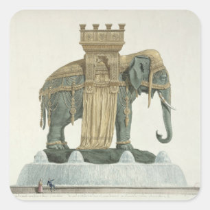 Design for the Elephant Fountain Square Sticker