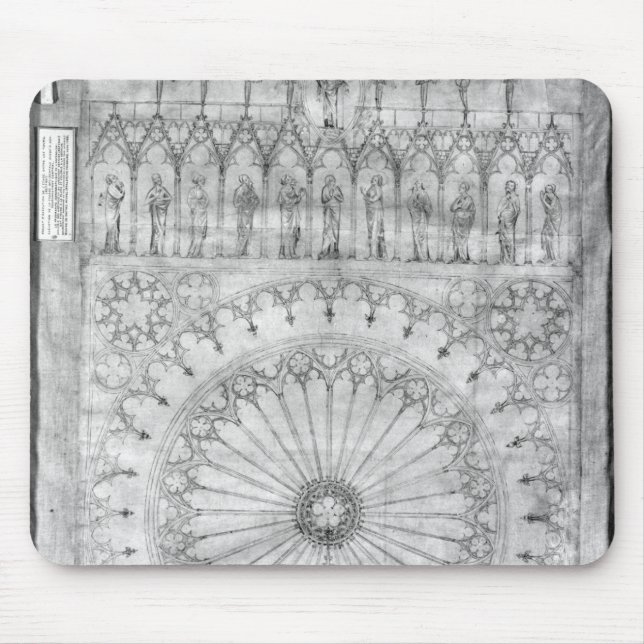 Design for the rose window and gallery of mouse mat (Front)