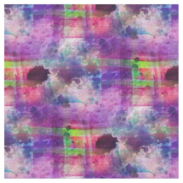Design green, purple texture watercolor fabric (Close Up)