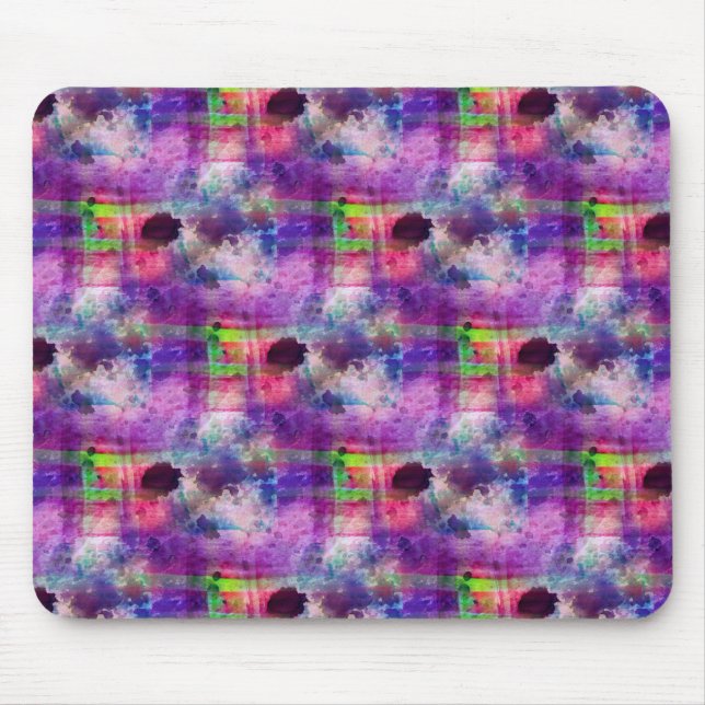 Design green, purple texture watercolor mouse mat (Front)