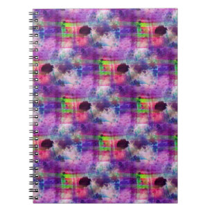 Design green, purple texture watercolor notebook
