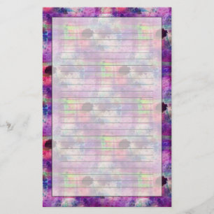 Design green, purple texture watercolor stationery