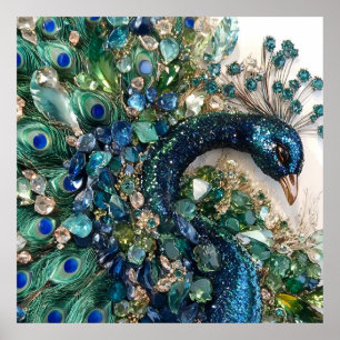 Design. Hand embroidery with precious stones. Poster