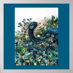 Design. Hand embroidery with precious stones. Poster