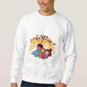 Design i like napper et peut-être 3 personnes sweatshirt