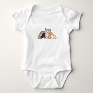 Design - Kitten Family Cuddle Portrait - T-Shirt Baby Bodysuit
