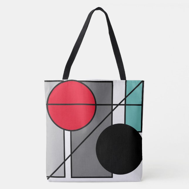Design “Lines and rounds " Tote Bag (Front)