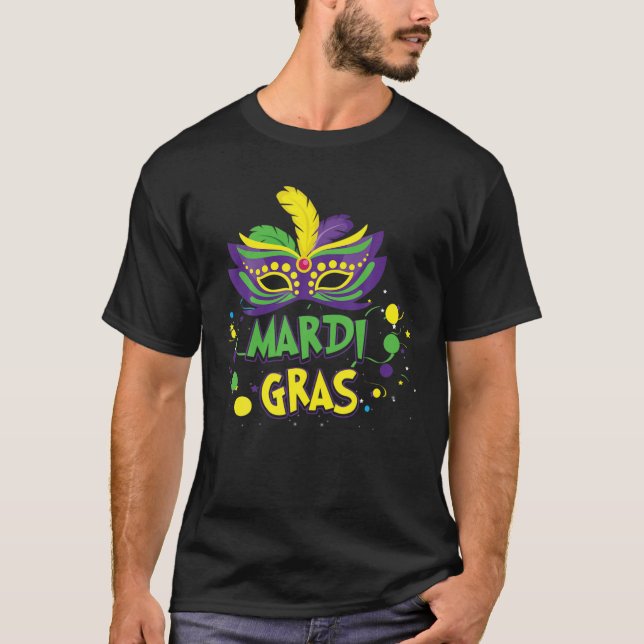 Design Mardi Gras Colour Mask Queen Carnival Pictu T-Shirt (Front)