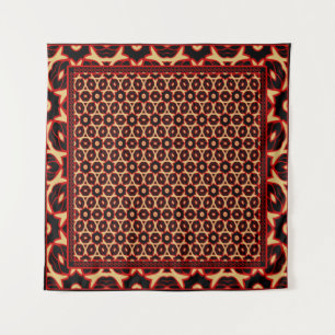 Design of a Geometric Flower Pattern. Vintageabstr Tapestry