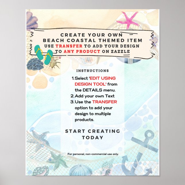 Design Own Beach Coastal Nautical Event Sign (Front)