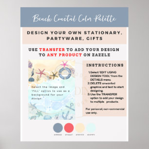 Design Own Beach Coastal Nautical Poster