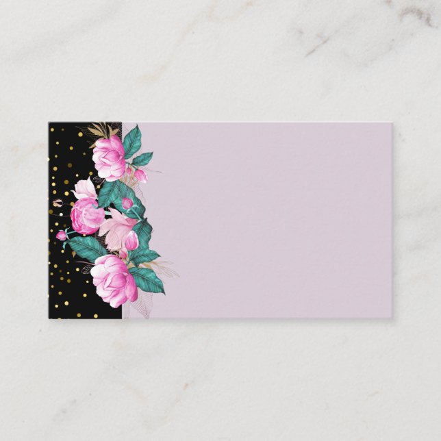 Design Own Pink Floral Event Business Stationery Card (Front)