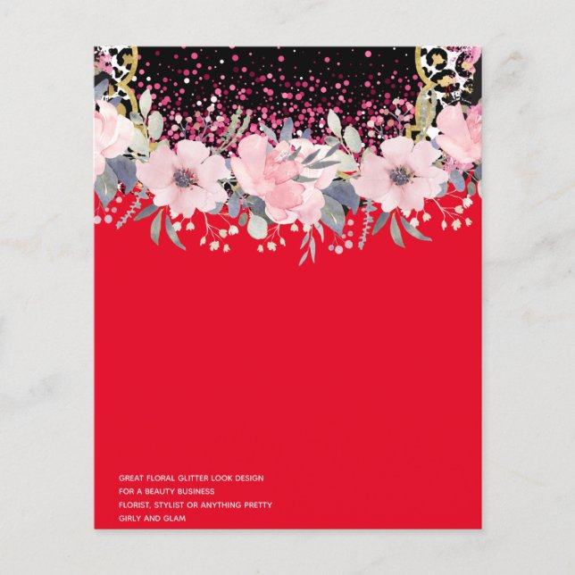 Design Own Pink Floral Event Business Stationery Flyer (Front)