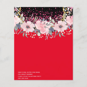 Design Own Pink Floral Event Business Stationery Flyer