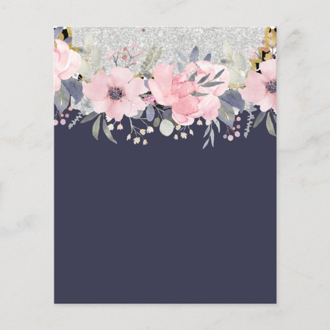 Design Own Pretty Girly Pink Floral Stationery Flyer (Front)