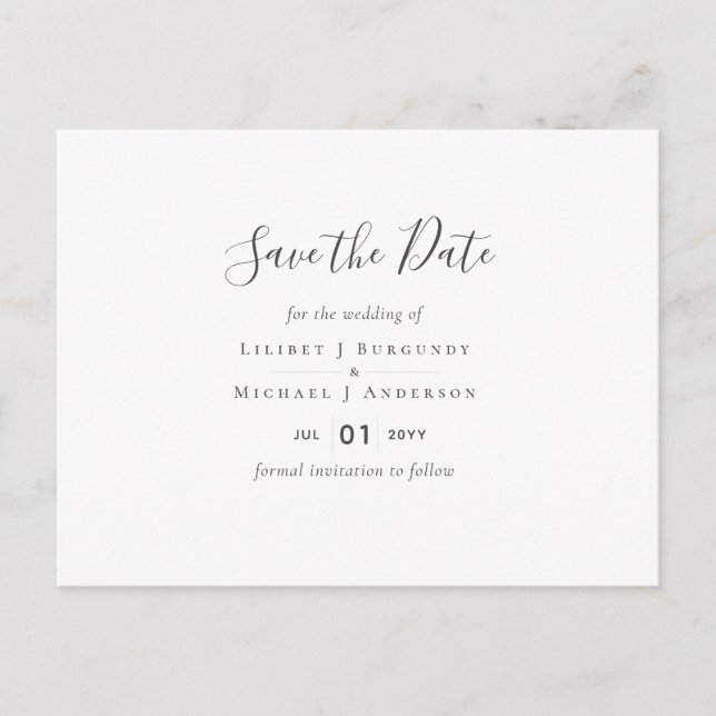 Design Own Save The Date Template Add Graphics Postcard (Front)