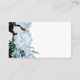 Design Own Trending Girly Stationery Blue Flowers Business Card