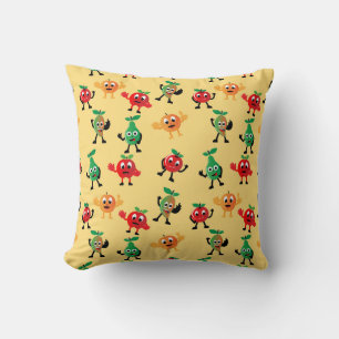 Design patterns with cute fruit character shapesab cushion