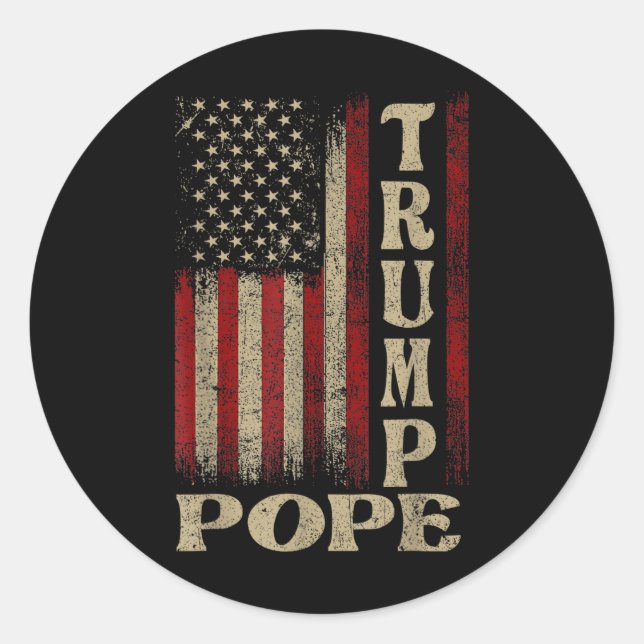 Design Pope Trump Tee  Classic Round Sticker (Front)