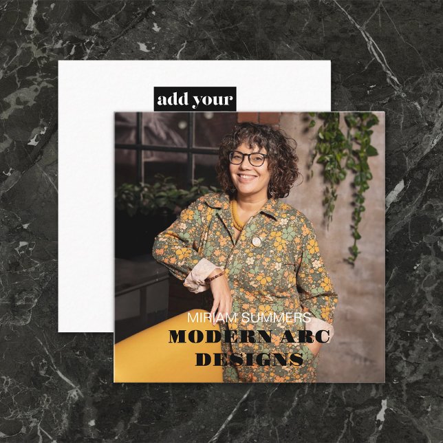 Design Professional Modern Photo Logo Square Business Card (Creator Uploaded)