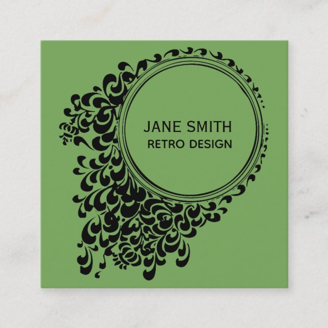 Design retro professional modern square business card (Front)