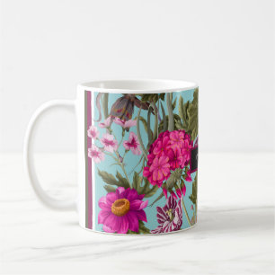 Design scarf with geraniums and wild flowers. Tren Coffee Mug