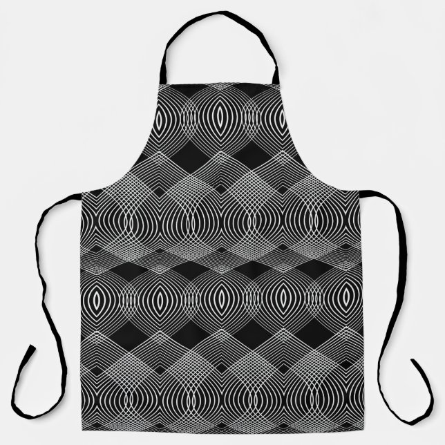 Design seamless monochrome lines textured pattern. apron (Front)