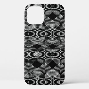 Design seamless monochrome lines textured pattern. iPhone 12 case