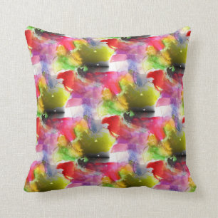 Design texture red, yellow watercolor cushion