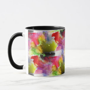 Design texture red, yellow watercolor mug